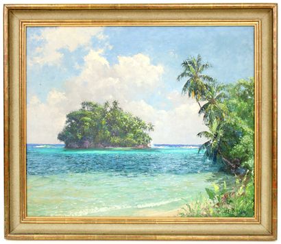 null Albert Ernest BACKUS (American, 1906-1990)
Tropical Beach
Oil on canvas signed
51...
