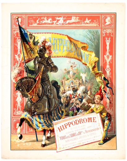 null LITHOGRAPHIC POSTER ON THE CIRCUS OF 1881
"Hippodrome au pont de l'Alma - equestrian...
