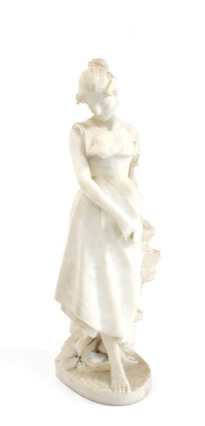 null Ferdinando VICHI (1875-1945)
Jeune femme pensive
Sculpture en marbre de Carrare...