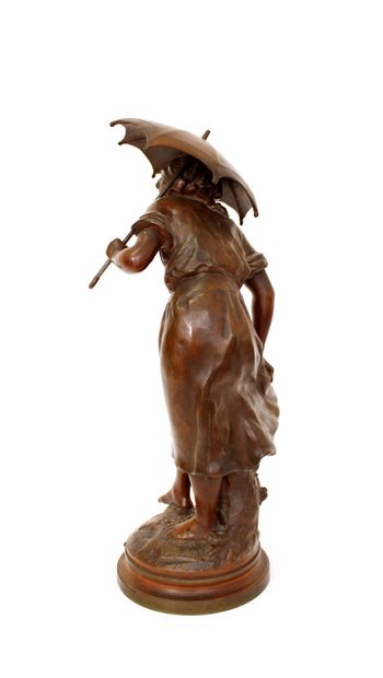 null Auguste MOREAU (1834-1917)
It's raining
Bronze with brown patina signed on the...