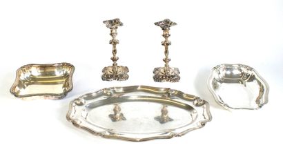 null Set of silver plated pieces including a suite of a dish, a vegetable dish and...