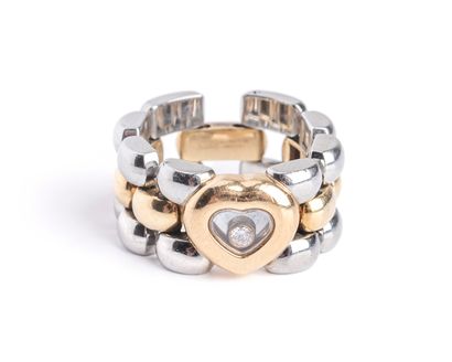 null CHOPARD
18k (750 thousandths) yellow gold and steel ring, flexible setting,...