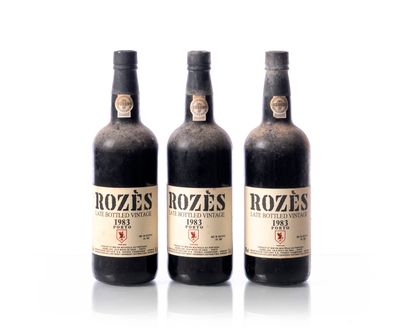 null 3 bouteilles (75 cl. – 20°) PORTO ROZÈS Late Bottled Vintage 
Année : 1983 (mise...