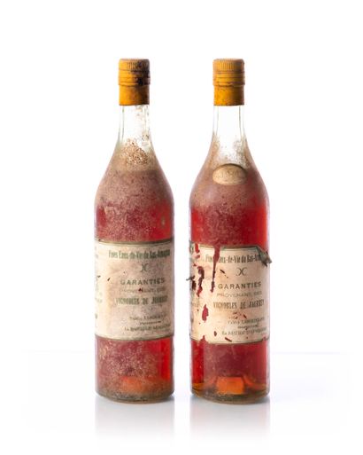 null 2 bouteilles (72 cl.) Fines eaux-de-vie du BAS-ARMAGNAC Vignobles de JAURREY...