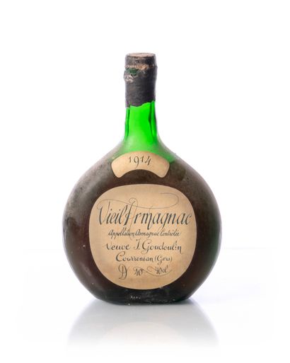 null 1 bouteille (70 cl. – 40°) Vieil ARMAGNAC VEUVE J. GOUDOULIN
Année : 1914
Appellation...