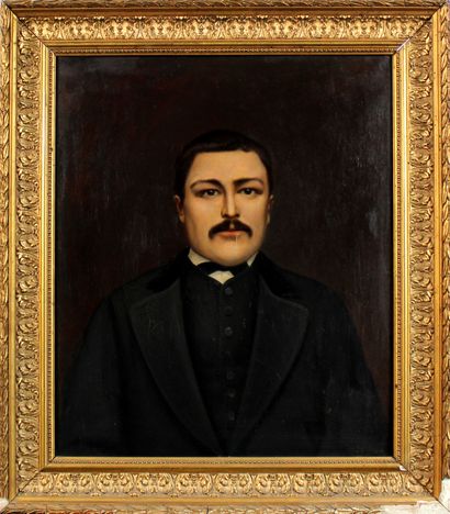 null School of the 19th century
Portrait of a gentleman
Oil on canvas bearing a signature
65...