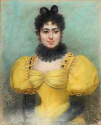 null E. LUMEAU (School end XIX - beginning XX century)
Portrait of Renée Carl,1894
Pastel...