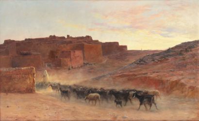 null Eugène GIRARDET (1853-1907)
The return of the shepherds at dusk
Oil on canvas...