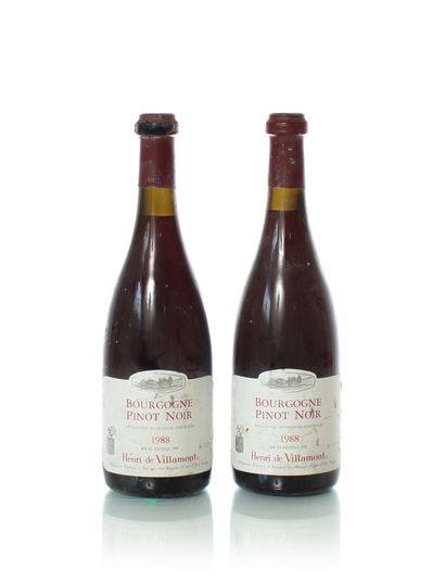 null 2 bottles BOURGOGNE PINOT NOIR Domaine Henri de VILLAMONT
Year : 1988
Appellation...