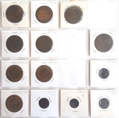 null Set of 13 French coins:
- 1 decime Dupré year 5 A (AB)
- 1 decime Dupré year...