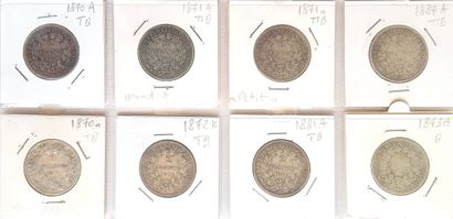null Set of 87 French coins including 31 in silver:
- 3 x 2 fr Napoléon III tête...