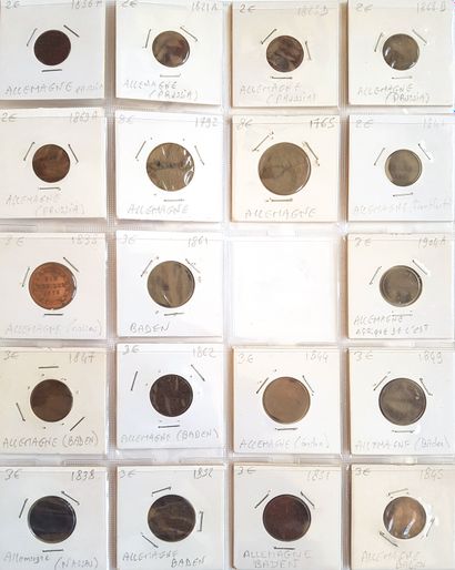 null Set of 37 Germanic coins:
- 5 x 1 pfennig Prussia (1821 to 1869) (B to TB)
-...