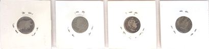 null Set of 26 French silver coins:
- 22 x 50 cts Semeuse (1898 to 1920) (B to TTB)...
