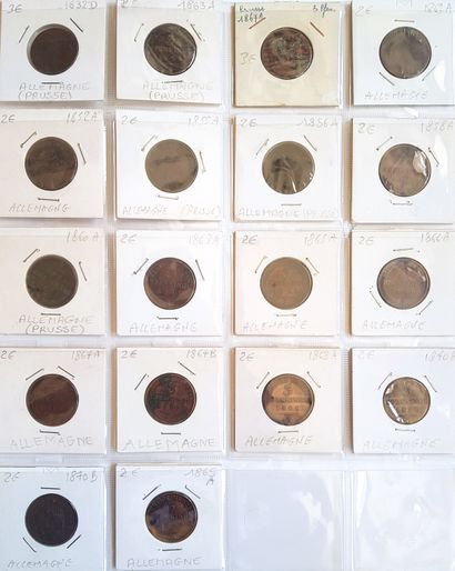 null Set of 37 Germanic coins:
- 5 x 1 pfennig Prussia (1821 to 1869) (B to TB)
-...