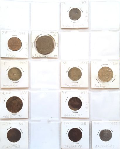 null Set of 30 coins from various countries:
- 1 x 1 double Guernsey 1830 (VG)
-...