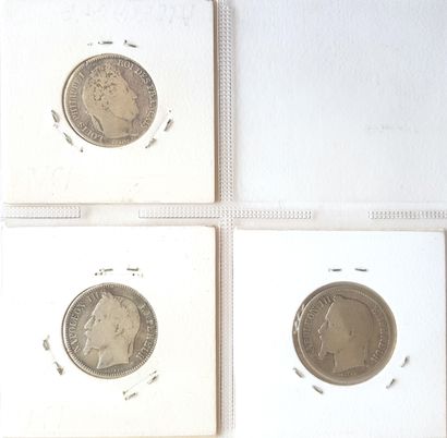 null Set of 32 French silver coins: 
- 8 x 1 fr Cérès IIIe république (1871 to 1894)...