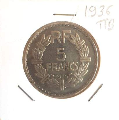 null 5 francs Lavrillier nickel 1936 (TTB)