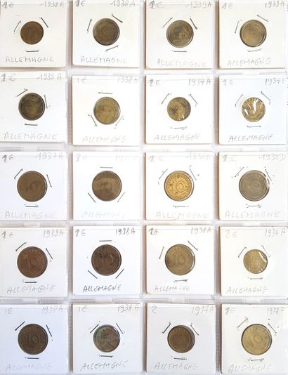 null Set of 108 Germanic coins:
- 5 x 2 pfenninge Prussia (1823 to 1862) (B)
- 2...