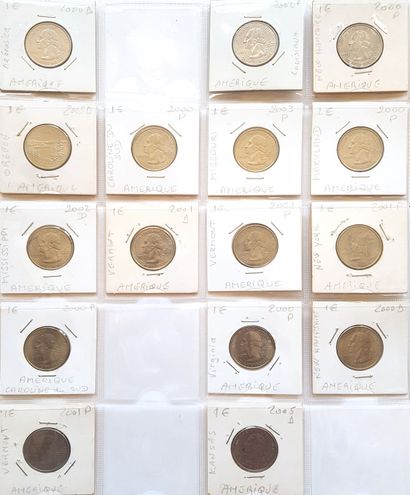 null Set of 44 USA and Panama coins: 
- 7 x 5 cent Buffalo Nickel (1914 to 1937)...
