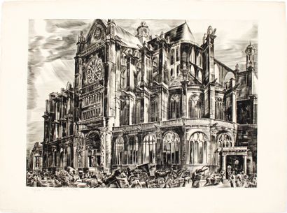 null Albert DECARIS (1901-1988)
Saint Eustache Church in Paris
Engraving, titled...