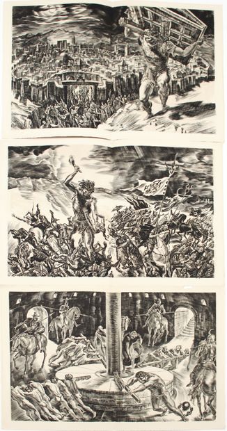 null Albert DECARIS (1901-1988)
SAMSON AGONISTS by John MILTON
Burin engravings
Three...