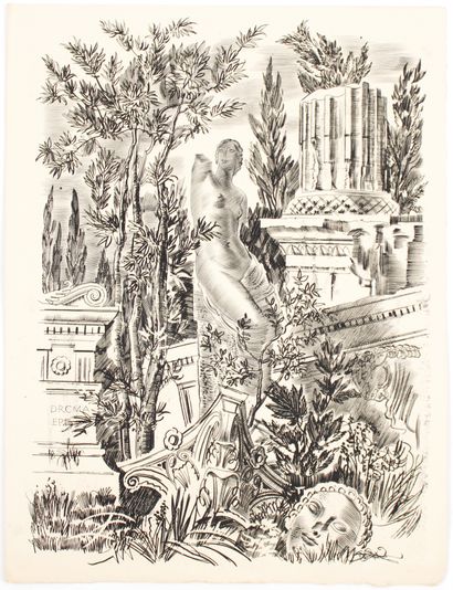 null Albert DECARIS (1901-1988)
Scene from Greek or Roman mythology
Burin engraving
38...