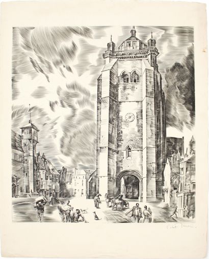 null Albert DECARIS (1901-1988)
The Clock Tower
Burin engraving, signed and annotated...