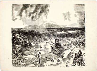 null Albert DECARIS (1901-1988)
Landscape
Burin engraving, signed and annotated "l'Etat".
50...
