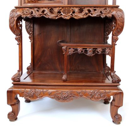 null INDOCHINA late 19th - early 20th century
Display cabinet in exotic wood, richly...