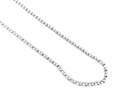 null Necklace in 18K (750 thousandths) white gold, hinged and set with brilliant-cut...