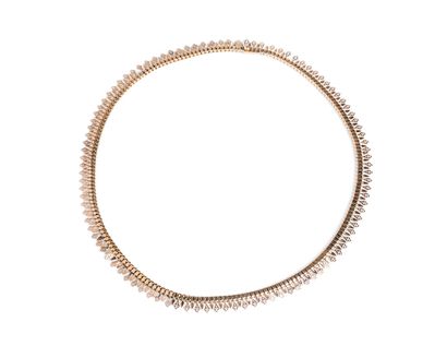 null Necklace in 18k (750 thousandths) yellow gold, with Venetian and fancy openwork...