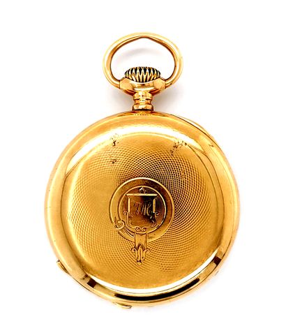 null PATEK PHILIPPE
Pocket watch in 18K (750 thousandths) yellow gold, white enamel...