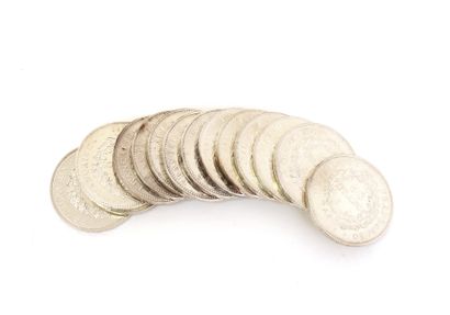 null SILVER COINS
14 x 50 Franc Hercules - 1975 to 1978
Gross weight: 418.9 g.
T...
