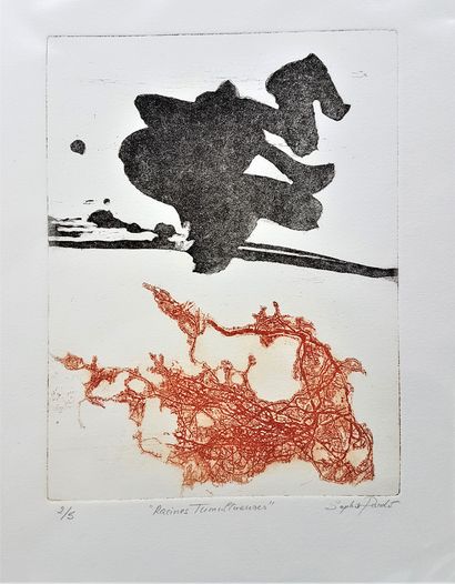 Sophie PARDO (XXIe) Tumultuous Roots, 2014

Etching signed and numbered 2/5.

Leaf...