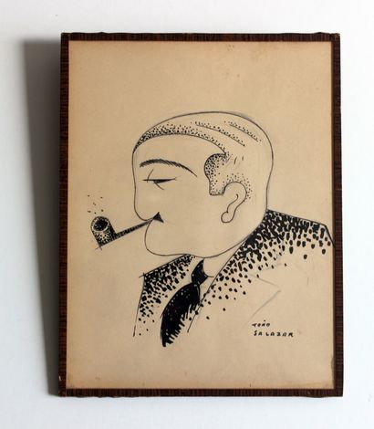Toño SALAZAR (1897 - 1986) Statesman with a Pipe

Portrait in ink, signed.

H_20...