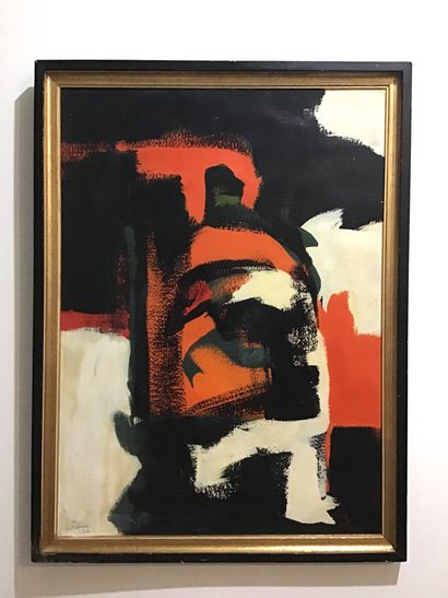 Jean LEFEBURE (1930-2013) 
Oil on paper mounted on panel. 

Signed and dated 63 lower...
