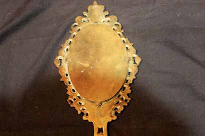 null Bronze face-to-face mirror, Regency style. 

H_30 cm
