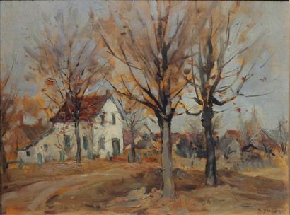 null Berthe des CLAYES (1877-1968) 

The white house 

Oil on panel signed lower...
