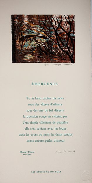 null Monique DUSSAULT (1943) 

Emergence

Typographic composition with engraving...