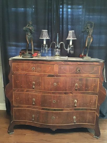 null 
Important Louis XVI high chest of drawers 25" deep x 45" wide x 42" high in...