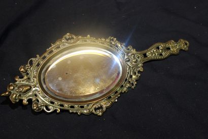 null Bronze face-to-face mirror, Regency style. 

H_30 cm