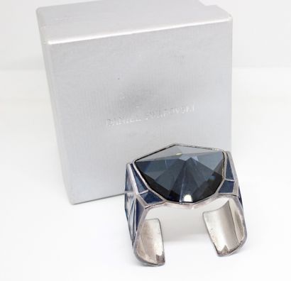 null DANIEL SWAROVSKI 
Silver cuff bracelet 925 thousandths with enamelled geometrical...