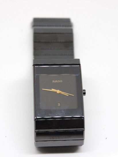 null RADO automatic watch, black ceramic bracelet, 19 mm (wear, scratches to the...