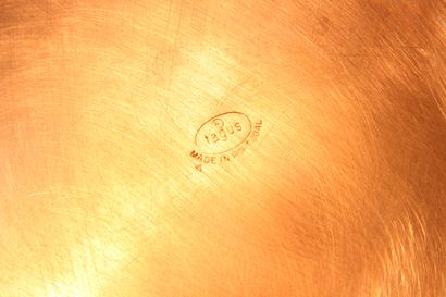 null TAGUS 
8.5" diameter copper saucepan, butt-stamped, made in Portugal. 
Attached...
