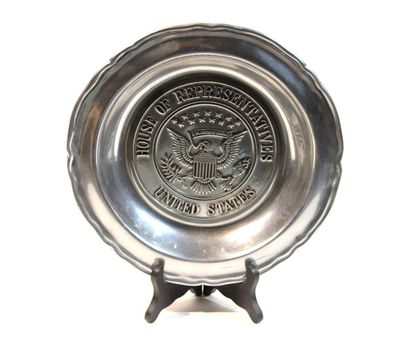 null ASSIETTE in chromed steel inscribed HOUSE OF REPRESENTATIVES UNITED STATES....