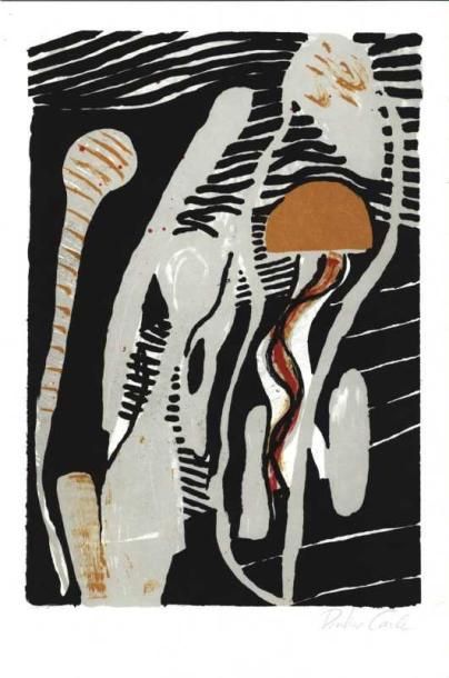 CARLE Pontus (1955) "Sans Titre", 1993, estampe, 37,5 x 25 cm, signée en bas à droite....