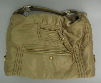 TOD?S Sac de cuir et toile sable doré, rehauts métalliques dorés, L 41 cm