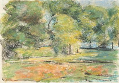 MAX LIEBERMANN Flower terrace in the garden at Wannsee facing north east
Pastel and... Gazette Drouot