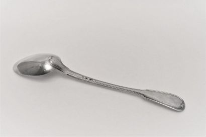 null Silver ragout spoon, model with net decoration Paris 1789; Weight: 196g, L:...