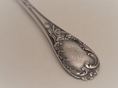 null MAISON PUIFORCAT Household silverware, Rocaille model richly decorated with...